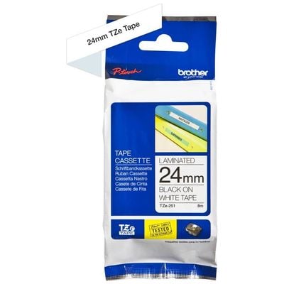 Самоклеящаяся непрерывная ламинированная лента Brother черн/бел, TZE251CIV Самоклеящаяся непрерывная ламинированная лента Brother черн/бел, TZE251CIV