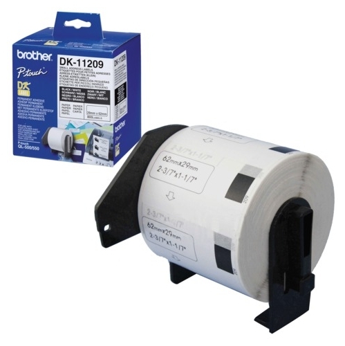 Самоклеящиеся бумажные этикетки Brother белые 29х62 мм (800 шт.), DK11209 Самоклеящиеся бумажные этикетки Brother белые 29х62 мм (800 шт.), DK11209