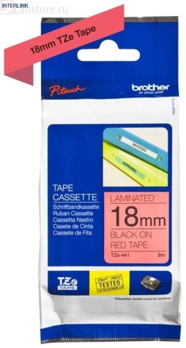 Наклейка Brother ламинированная TZ-E241 (18 мм черн/бел, TZ-241), TZE241 Наклейка Brother ламинированная TZ-E241 (18 мм черн/бел, TZ-241), TZE241