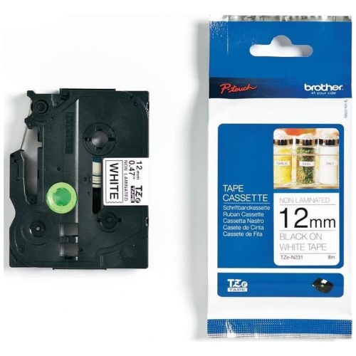 Самоклеящаяся непрерывная неламинированная лента Brother черн/бел (шир. 12 мм), TZeN231 Самоклеящаяся непрерывная неламинированная лента Brother черн/бел (шир. 12 мм), TZeN231