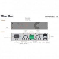 ClearOne CONVERGE Amplifier kit A. Комплект «А»: усилитель мощности Converge PA 460 (1 шт.) + адаптер для стойки 19 RM Kit PA460 (1 шт.), 930-3200-401-1