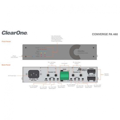 ClearOne CONVERGE Amplifier kit A.  :   Converge PA 460 (1 .) +    19 RM Kit PA460, 930-3200-401-1