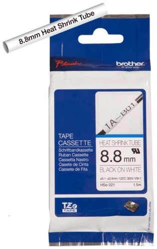 Термоусадочная трубка Brother черн/бел (шир. 8,8 мм), HSE221 Термоусадочная трубка Brother черн/бел (шир. 8,8 мм), HSE221