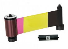 Цветная полупанельная лента с черной панелью и оверлеем HYMCKOK на 350 оттисков + чистящий роликок; для принтеров Advent SOLID 210/310/510, ASOL-HYMCK