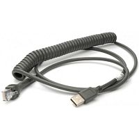   Cable, USB, Type A,TPUW, Coiled, 2.4m, Black, 90A052285   