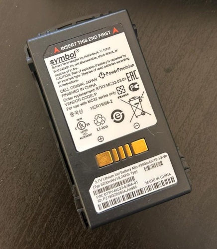 ����������� ����������� ����������� ������� 4800 ��� ��� MC3200, BTRY-MC32-02-01 �� �������� �������� ���� 2