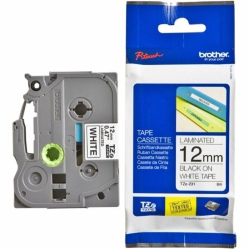 Самоклеящаяся непрерывная ламинированная лента Brother черн/бел (шир. 12 мм) сверхгибкая, TZEFX231 Самоклеящаяся непрерывная ламинированная лента Brother черн/бел (шир. 12 мм) сверхгибкая, TZEFX231
